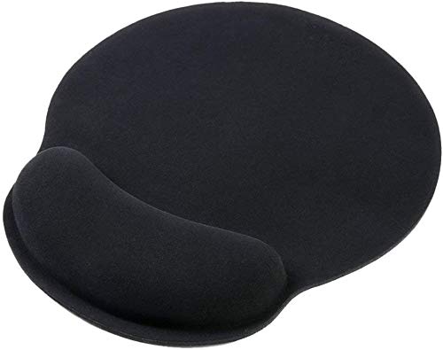 UCMDA Alfombrilla Ratón con Cojín de Muñeca Alfombra Ratón con Reposamuñeca Ergonómico Fibra Extrafina Alfombrilla Base de Goma Antideslizante Mouse Pad Gaming para Trabajadores Y Jugadores (Negro)