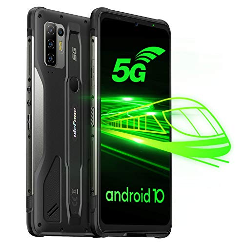 Ulefone Armor 10 5G Móvil Resistentes, 8GB+128GB Android 10 Octa-Core Smartphone Antigolpes, Cámara Quad AI de 64 MP, 6.67''FHD+ IP68/IP69K Teléfono Móvil, Batería 5800mAh, Carga Inalámbrica 15W, OTG