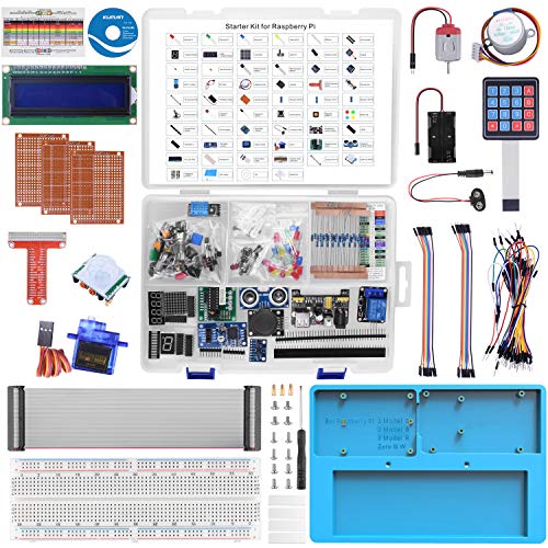 Ultimate Starter Kit para Raspberry Pi RAB Holder, Servo, Jumper Wire, Resistencia Motor paso a paso 224 artículos para Raspberry Pi 4 B 3 B + A + 2 1 Zero W Electrónica de aprendizaje LK87
