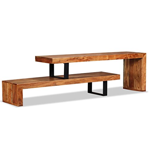 UnfadeMemory Mueble para TV Consta de 2 Partes Apilables,Mesa para TV,Aparador,Mesa Auxiliar,Decoración de Dormitorio,Estilo Retro,Madera Maciza de Acacia UnfadeMemory Mueble para TV Consta de 2 Partes Apilables,Mesa para TV,Aparador,Mesa Auxiliar,Decoración de Dormitorio,Estilo Retro,Madera Maciza de Acacia