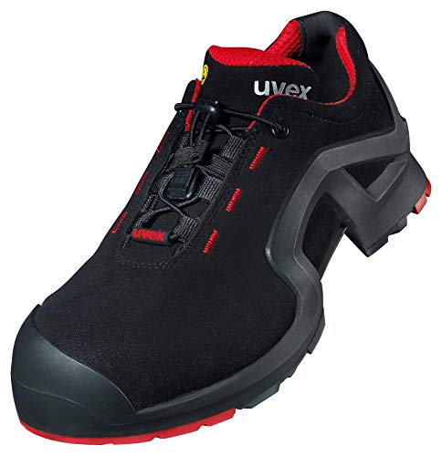 Uvex Zapatos bajos de seguridad / Construido para el trabajo "One" 8516 S3, negro/rojo, Ancho: 11, diferentes Tamaños - Negro/Rojo, 43 EU