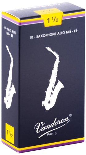 Vandoren SR2115 - Caja de 10 cañas tradicional n.1.5 para saxofón alto