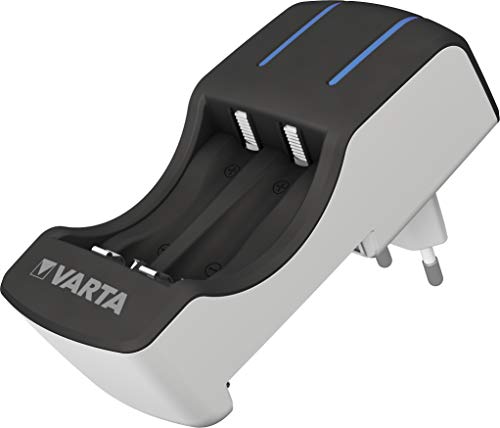 VARTA cargador de bolsillo sin pilas incluidas, cargas 2 o 4 pilas NiMH AA, AAA al mismo tiempo