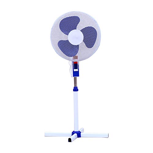 Ventilador de pie 16 Pulgadas (40cm), 60W de Potencia, función 3 en 1 (de pie, Pared y Suelo), 3 aspas. Selector de 3 velocidades y Altura Ajustable. Cable de 1.80 Metros