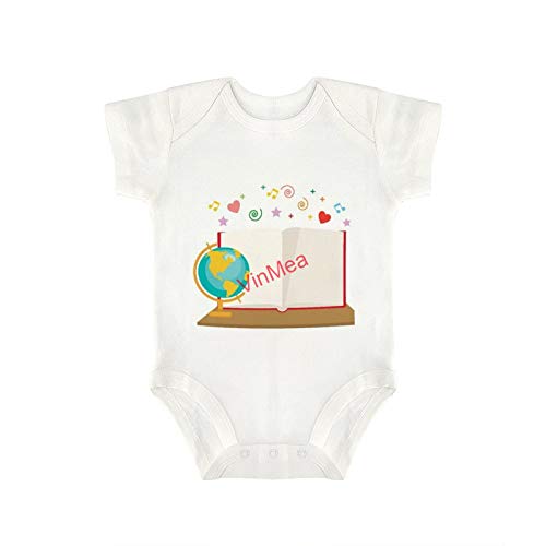 VinMea Baby Bodysuits Funny Short Sleeve Book Read for Sweet Baby Girls & Boys (6-9 Months)