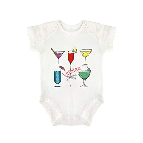 VinMea Baby Bodysuits Funny Short Sleeve Cocktail Summer for Sweet Baby Girls & Boys (3-6 Months)