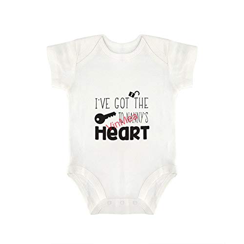 VinMea Baby Bodysuits Funny Short Sleeve Ive Got The Keys to Nannys Heart for Sweet Baby Girls & Boys (12-18 Months)