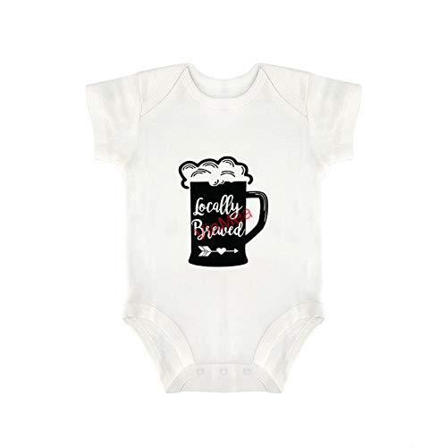 VinMea Baby Bodysuits Funny Short Sleeve Locally Brewed for Sweet Baby Girls & Boys (9-12 Months)