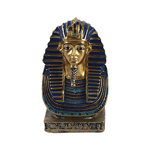 VOANZO Pequeña Cobra Dorada y Máscara de Buitre de la Estatua del Faraón Dinastía Egipcia Rey TUT Busto Figurilla con Jeroglíficos