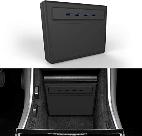 VXDAS Telsa Model 3 USB Hub Pro, 6 en 1 puertos [Versión 2020] Dashcam & Sentry Mode Viewer USB para Tesla Model 3 antes de junio de 2020, diseño personalizado Tesla Model 3 Accesorios (no modelo Y)