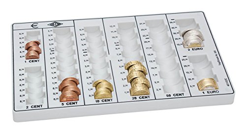 Wedo 161658000 - Bandeja de monedas para Europa, 26,2 x 16,0 x 3 cm, blanco