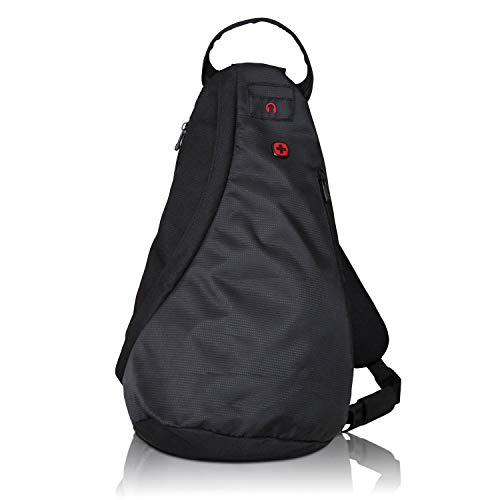 WENGER Premium Cross Body Bag - Bolso bandolera deportivo para hombre y mujer (10 L), color negro