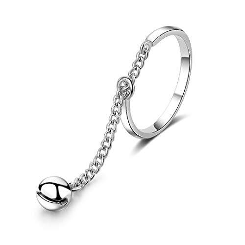 WHX Anillo para Mujeres Totalmente Ajustable en,Anillo de Campana Calado, Anillo Abierto con Flecos, joyería geométrica galvanizada, para Todas Las Ocasiones.