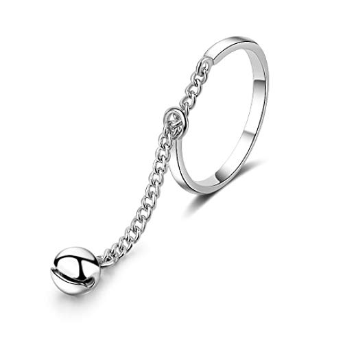 WHX Anillo para Mujeres Totalmente Ajustable en,Anillo de Campana Calado, Anillo Abierto con Flecos, joyería geométrica galvanizada, para Todas Las Ocasiones.