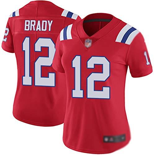 WYZDQ Camiseta De Tom Brady # 12 NFL, Ropa Deportiva De Fútbol Americano para Niños, Camiseta De Uso Informal,Rojo,L