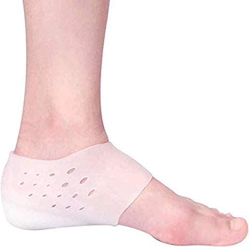 Yagerod Concealed Footbed Enhancers - Invisible Height Increase Silicone Insoles Pads New, Foot Heel Lift Gel Insoles, Heel Cushions for Leg Length Discrepancies for Men Women White with Holes 2"/5cm