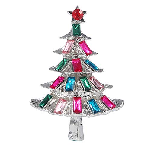 YAZILIND Multicolor Rhinestone árbol de Navidad Broche alfileres Navidad Regalo Mujer Fiesta Broche Ramillete joyería decoración Ropa Bufanda Navidad Regalo Regalo Ideal