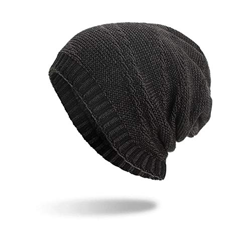 YGHBKL Modelos de otoño e Invierno más Gorro de Terciopelo desordenado Color Gorro Gorro de Lana de Punto diámetro 23 cm 30 cm Negro