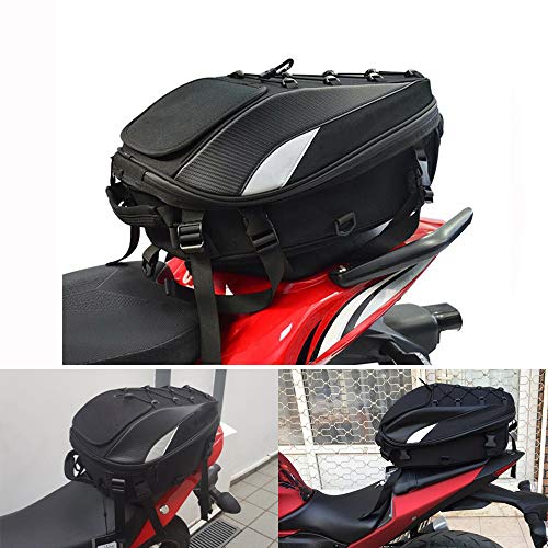 YSMOTO - Bolsas de asiento trasero de motocicleta, impermeables, doble uso, también para mochila deportiva y guardar casco