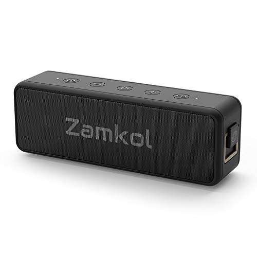 Zamkol Altavoz Bluetooth 5.0 IPX7 Impermeable 24H de Reproducción 20W Bajo Pesado Emparejamiento Estéreo Inalámbrico EQ Altavoz Portátil para Exteriores Micrófono Incorporado con Cable AUX de 3.5mm