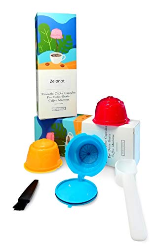 Zelonot-dolce gusto capsulas recargable de colores ecológica-Pack 3 cápsulas dolce gusto recargables-Filtros reutilizables para cafe-