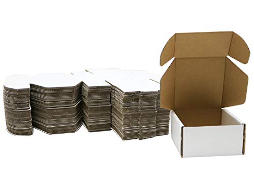 ZhaoCo Cajas Carton Envios Automontables para Ecommerce y Regalo Blancas, Pequeña 102 x 102 x 51 mm Pack 50