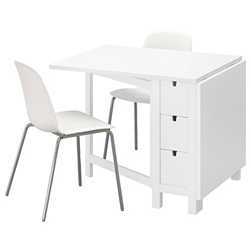 ZigZag Trading Ltd IKEA Norden/leifarne – Mesa y 2 sillas Color Blanco/Color Blanco Cromado