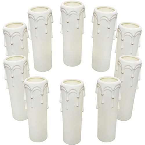 10 Piezas Manga para Vela 100 mm Diámetro de 25 mm Plástico Vela Casquillo Cubiertas de Velas de Plástico Blanco Tubos Mangas