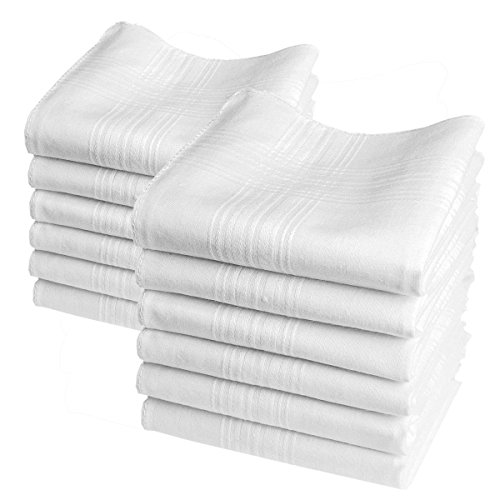 12 pañuelos blancos - Modelo "Valentin" - 40 centimetros
