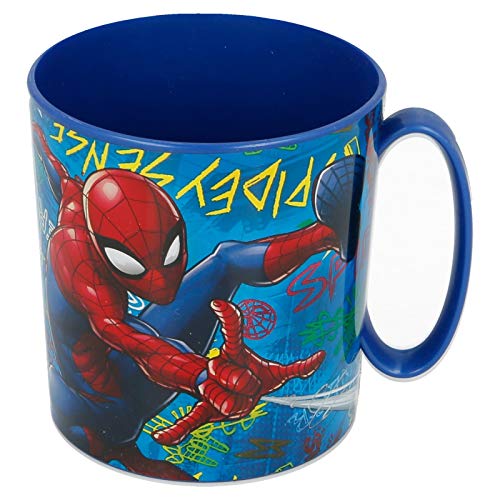 2656; Taza microondas Spiderman; capacidad 350 ml; producto de plástico; No BPA
