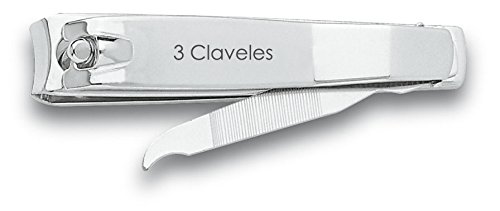 3 Claveles 12418 - Cortauñas con lima, 8 cm
