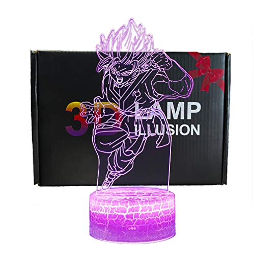 3D Lámpara de Escritorio NHSUNRAY 7 colores LED Touch lámpara de mesa con control remoto para niños cumpleaños regalo de San Valentín de Navidad (Dragon Ball C)