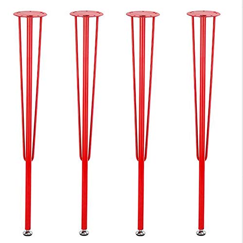 4 Patas de Mesa Ajustables,Patas de Soporte de Muebles de Metal Rojo,Patas de gabinete de Pinza para el Cabello de 72.5 cm,Soporte de Mesa Antideslizante,400 kg de Carga - con Accesorios de Montaje 4 Patas de Mesa Ajustables,Patas de Soporte de Muebles de Metal Rojo,Patas de gabinete de Pinza para el Cabello de 72.5 cm,Soporte de Mesa Antideslizante,400 kg de Carga - con Accesorios de Montaje