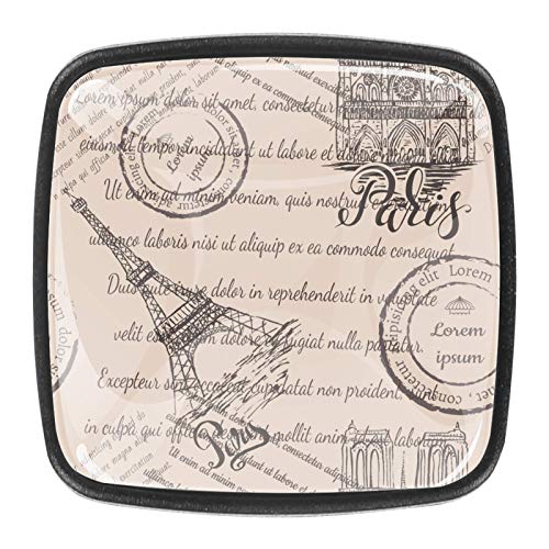 4 pomos de cristal para gabinete de 1.18 pulgadas, tiradores de cajones de cocina, tiradores de armario con tornillos para armarios de cocina, aparadores, armarios, Torre Eiffel de París 4 pomos de cristal para gabinete de 1.18 pulgadas, tiradores de cajones de cocina, tiradores de armario con tornillos para armarios de cocina, aparadores, armarios, Torre Eiffel de París