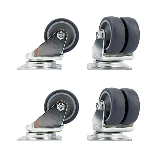 4 ruedas giratorias con capacidad de carga de 70 kg para rueda IROX 01, ruedas gemeladas, altura de 73 mm, metal y goma, pivotantes con placas de fijación reforzadas 4 ruedas giratorias con capacidad de carga de 70 kg para rueda IROX 01, ruedas gemeladas, altura de 73 mm, metal y goma, pivotantes con placas de fijación reforzadas