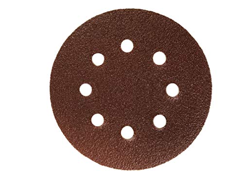 50 discos de lija con velcro, diámetro de 125 mm, grano 60, para lijadora excéntrica, 8 agujeros
