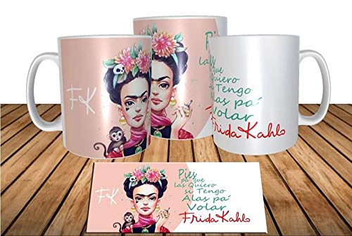 adaysusdetalles Taza Frida Kahlo,Taza Ceramica Desayuno Regalo Cumpleanos Sorpresa
