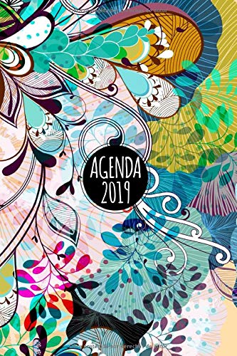 Agenda 2019: Agenda o diario de 2019-un dia por pagina-fondo con patrón con Flores 15x23 cm Agenda 2019: Agenda o diario de 2019-un dia por pagina-fondo con patrón con Flores 15x23 cm