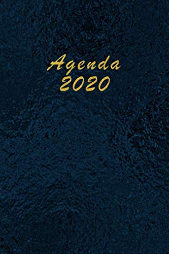 Agenda Giornaliera 2020: Mensile - Settimanale - Obiettivi - Rubrica - Appunti - Priorità - Elegante cover con effetto Oceano e scritte color Oro - Dimensione piccola A5