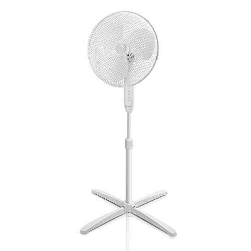 Aigostar Daisy 33JTP - Ventilador de pie oscilante, 3 velocidades, diámetro 45 cm, 40W. oscilación de 80 grados. Altura regulable, máxima 1,3 m. Diseño exclusivo.