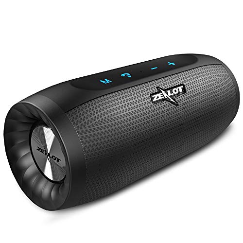 Altavoz Bluetooth 5.0 portátil impermeable 20 W altavoz audio HD Bass amplificado con TWS, 4000 mAh Powerbank, AUX, TF tarjeta, 20 horas de autonomía, color negro