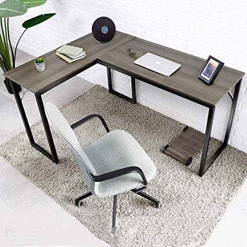Amzdeal Mesa Escritorio Esquinero, Escritorio en L Mesa de Ordenador, mesa de escritorio para computadora, escritorio de esquina para computadora,143x11x75 cm (nogal marrón) Amzdeal Mesa Escritorio Esquinero, Escritorio en L Mesa de Ordenador, mesa de escritorio para computadora, escritorio de esquina para computadora,143x11x75 cm (nogal marrón)