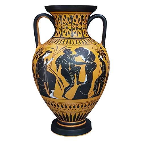 Anfora Mito de Sísifo Perséfón Hades Jarrón de cerámica griega antigua
