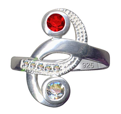 Anillo de dedo blanco rosa plata de ley 925 circonitas cristales 17,5 mm amor esperanza emoción símbolo estilo objeto extravagante nuevo bonito blanco transparente anillo talla 55