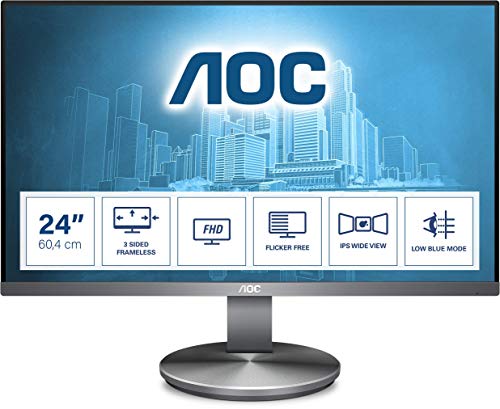AOC Monitor I2490VXQ/BT- 24" Full HD, 60 Hz, IPS, Flicker Free, 1920x1080, 250cd/m, D-SUB, HDMI 1x1.4, Displayport 1x1.2