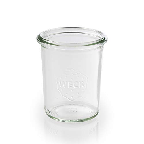 APS 12 WECK tarros originales de vidrio, Ø 6 cm, altura: 8 cm, vaso sin tapa, tarro de conservas, para decoración, para postre, apto para el lavavajillas, capacidad: 110 ml