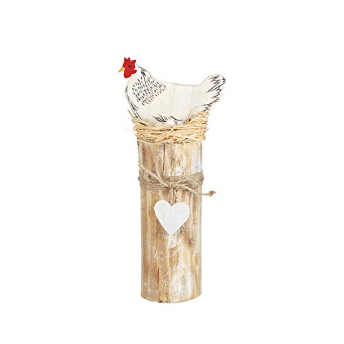 Art Deco Home - Figura Decorativa Gallina Madera 27 cm - 12722SG