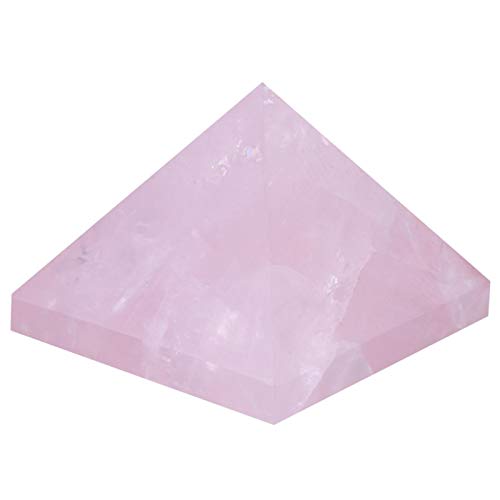 Asixxsix Pirámide de Cristal Natural Rosa del Antiguo Egipto, Regalo de cumpleaños pirámide de Cuarzo Rosa, pisapapeles de decoración del hogar para la Buena Suerte en la Vida