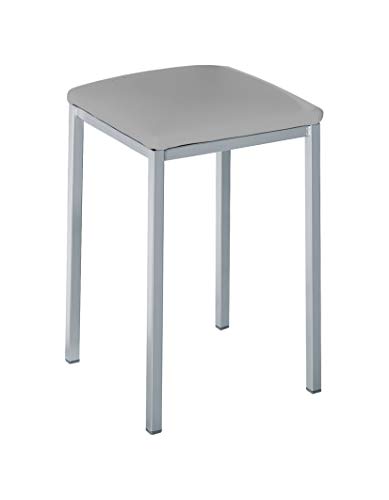 ASTIMESA TABCUAGR Dos Taburetes de Cocina Cuadrado Polipiel Gris, Altura de Asiento 45 cm ASTIMESA TABCUAGR Dos Taburetes de Cocina Cuadrado Polipiel Gris, Altura de Asiento 45 cm