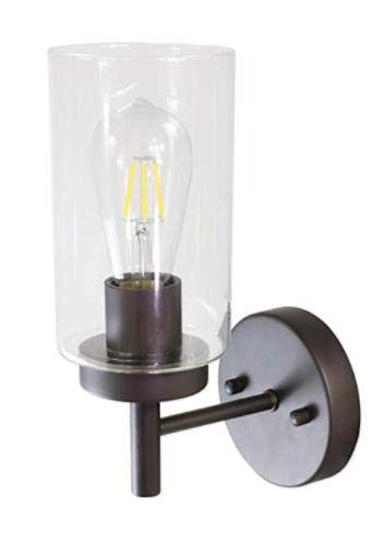 Asvert Aplique de Pared Industrial E27,Lámpara de Pared Cristal,Lámpara vintage de iluminación ajustable de Cristal (Negro)